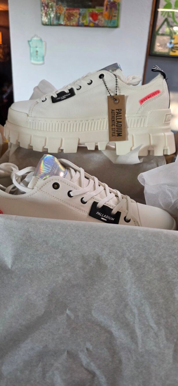 Palladium Revolt Lo TX Platform Sneakers Star White Women's 10 NIB